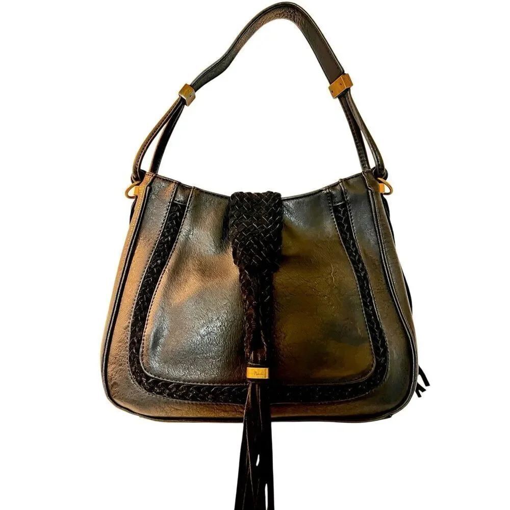 RARE Simply Noelle Paisley Park Black Crossbody Purse Boho Hobo Bag